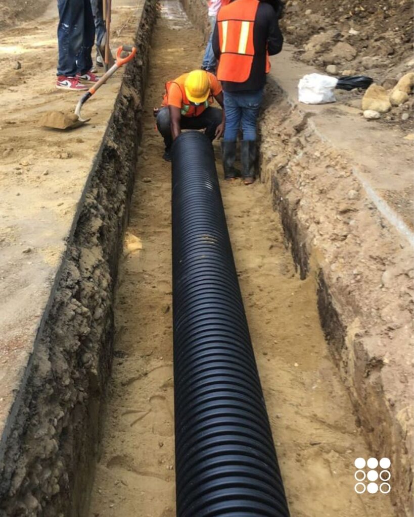 Instalación de TDR Ultra® Nuestro tubo corrugado en República Dominicana para  Proyecto de Saneamiento y Calidad