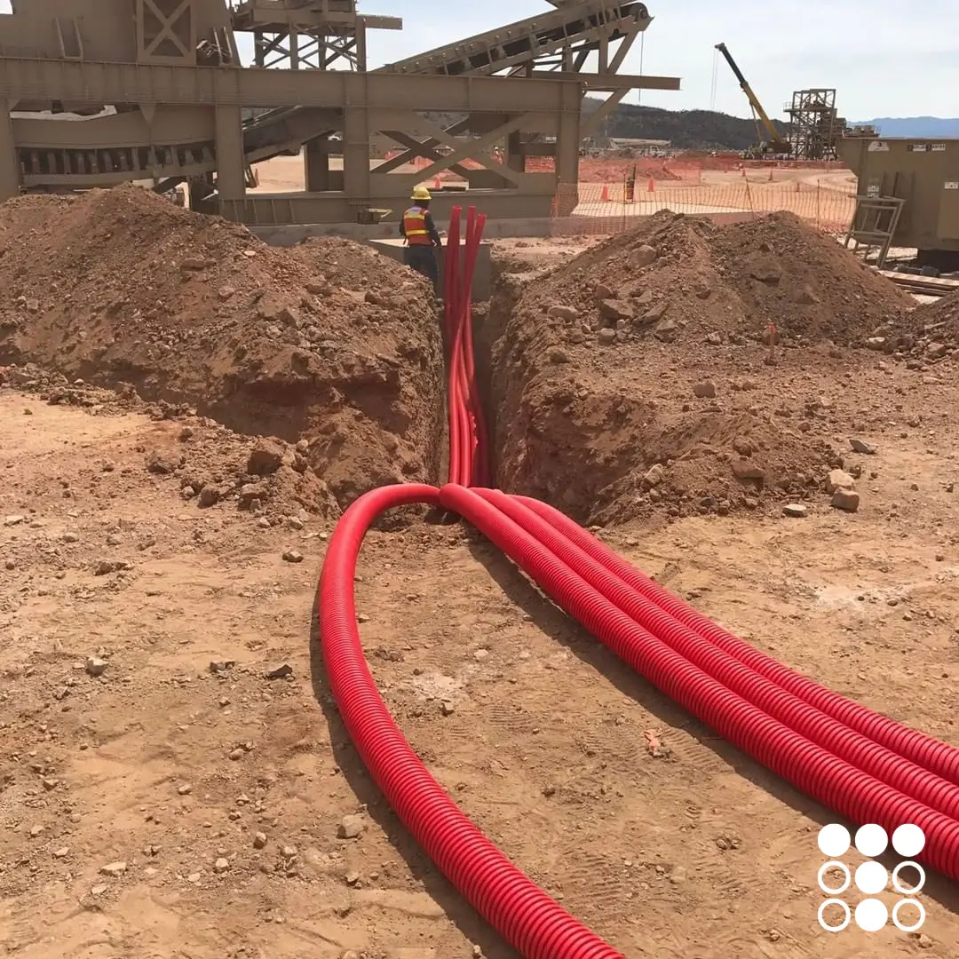 Tubo corrugado conduit de PEAD para cableado subterráneo en minería