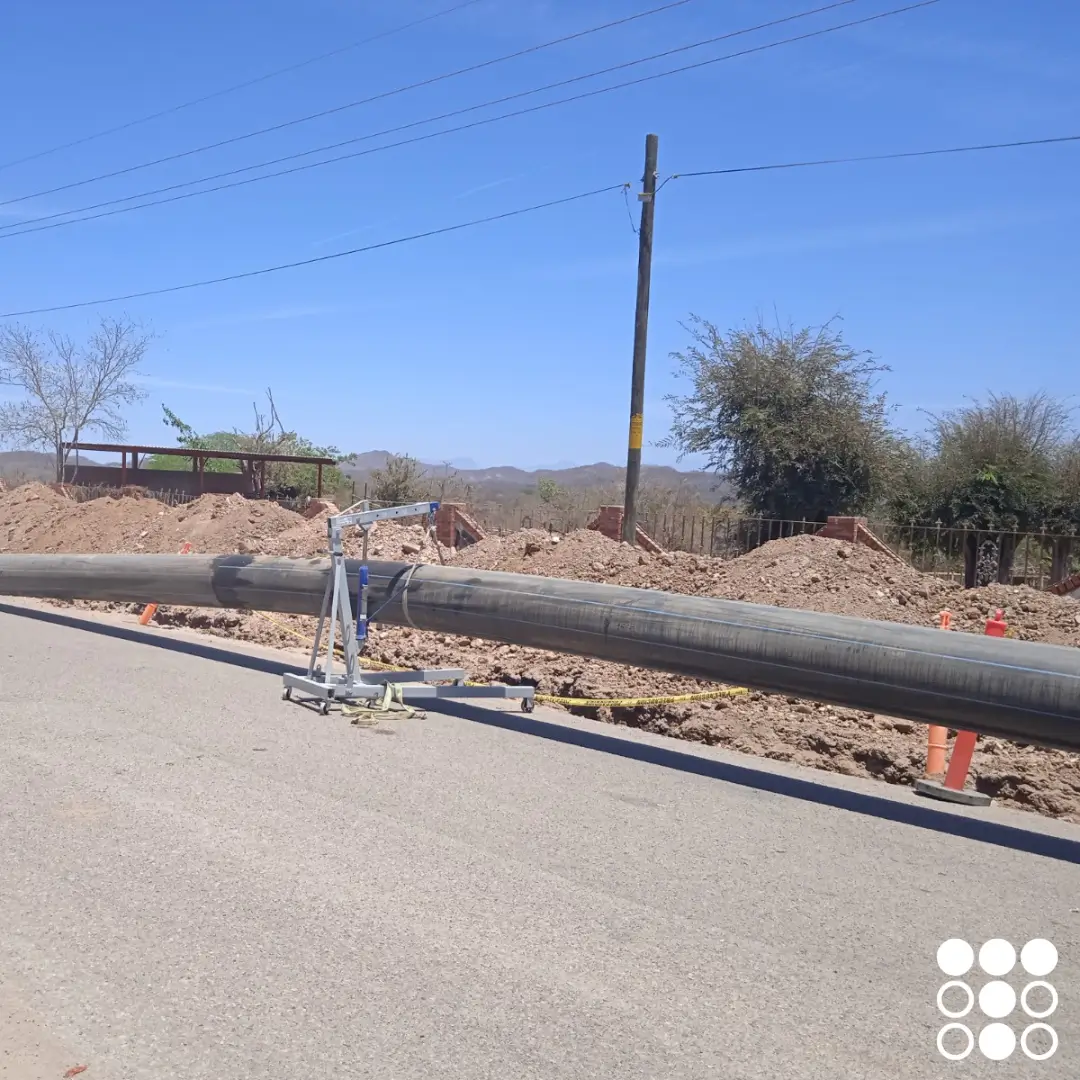 Entrega de tubería TDR PE4710 en Concordia, Sinaloa