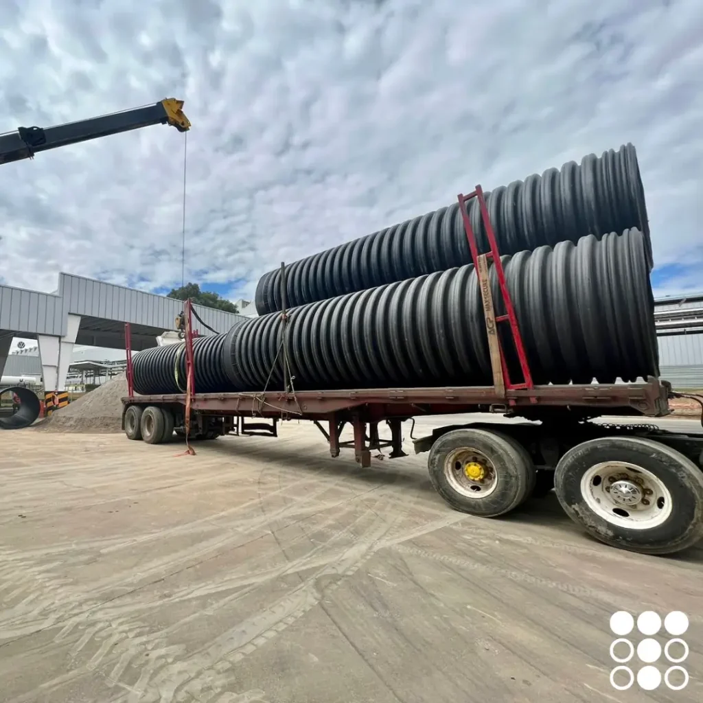 Entrega de tubo corrugado TDR Ultra Tododren en Cuautlancingo, Puebla para la planta de Volkswagen.
