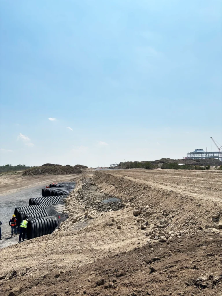 Drenaje Pluvial con tubería TDR Ultra en nueva Aceria Ternium en Pesquería